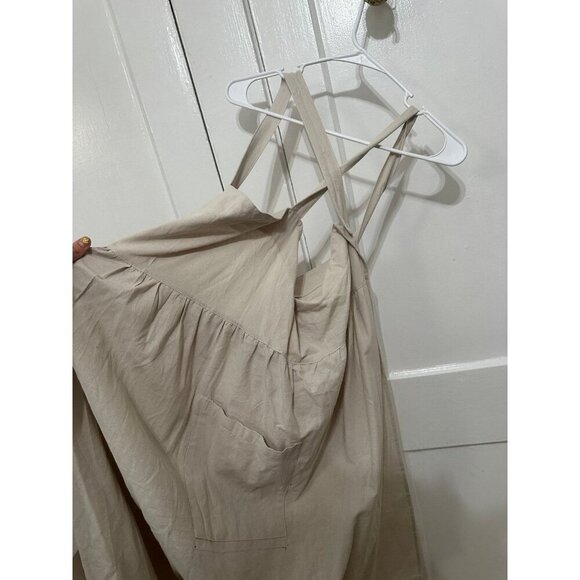 Neutral Cotton Sundress with Pockets – Adjustable Straps - Picture 10 of 12
